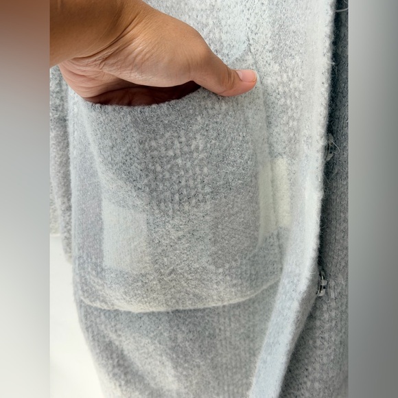 soft surroundings Plaid Hooded long gray Sweater Cardigan Women plus sz 1X Cozy - Picture 6 of 9